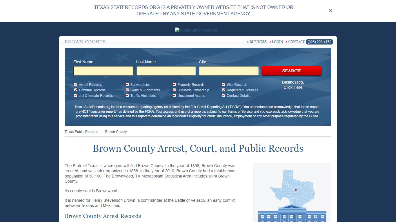 Brown County Arrest, Court, and Public Records