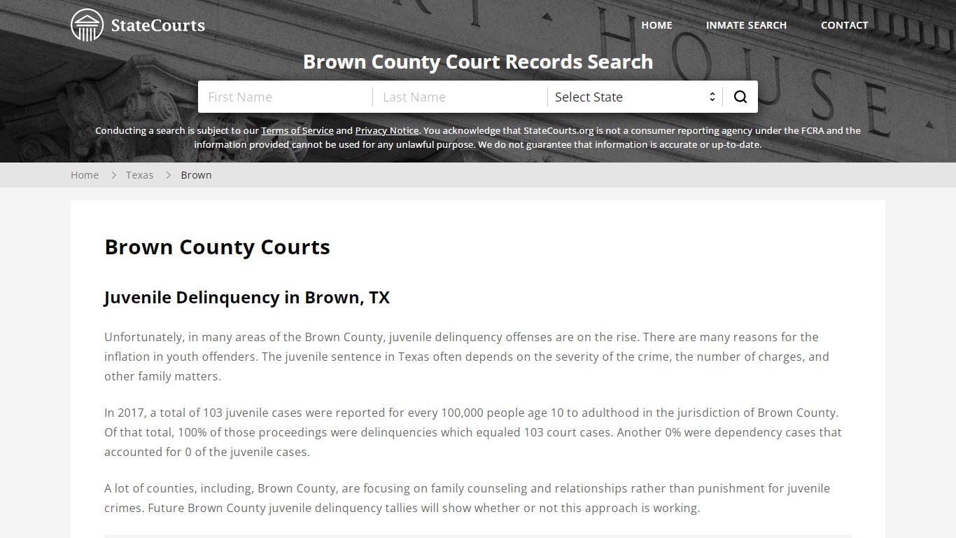 Brown County, TX Courts - Records & Cases - StateCourts